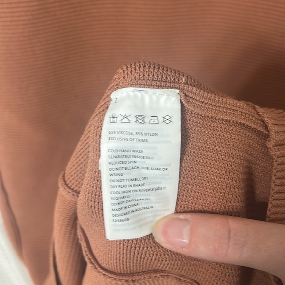 Bardot Katy Knit Dress Chestnut Tan Medium 8 - Picture 7 of 10